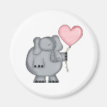 Éléphant avec le ballon de coeur magnets pour réfrigérateur