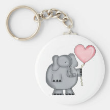 Éléphant avec le ballon de coeur porte-clefs