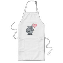 Éléphant avec le ballon de coeur tabliers