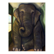 Éléphant dans la chambre cartes postales
