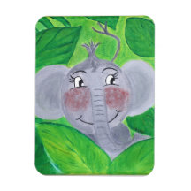 Éléphant dans la jungle magnets rectangulaire