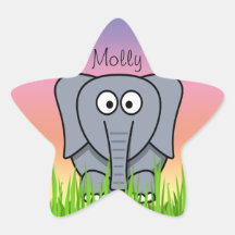 Éléphant dans l'herbe autocollants