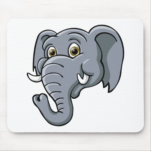 Éléphant de bande dessinée tapis de souris
