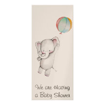 Éléphant de bébé avec l'invitation de baby shower 
