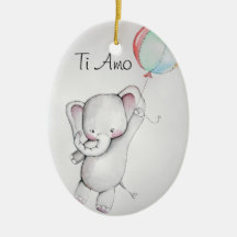 Éléphant de bébé d'AMO de Ti avec l'ornement de ba