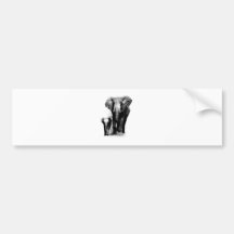 Éléphant de BW et éléphant de bébé Autocollants Pour Voiture