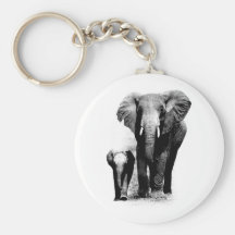 Éléphant de BW et éléphant de bébé Porte-clef