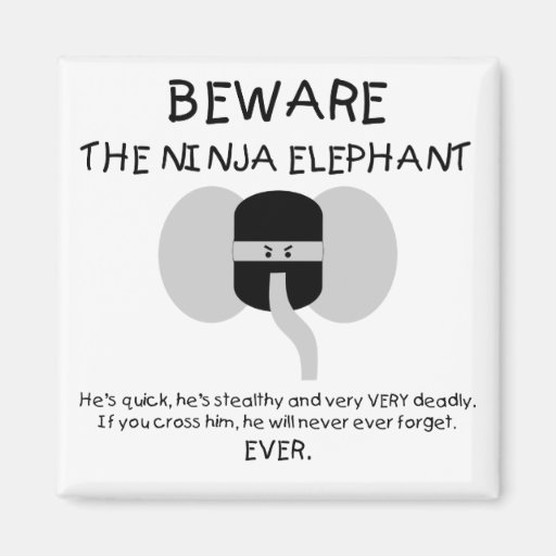 Éléphant de Ninja Aimants Pour Réfrigérateur