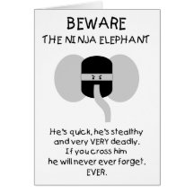 Éléphant de Ninja ! Carte De Vœux