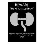 Éléphant de Ninja ! Cartes De Vœux