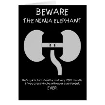 Éléphant de Ninja ! Cartes De Vœux