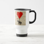 Éléphant et ballons en forme de coeur mugs à café