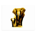 Éléphant et éléphant de bébé carte postale