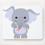 Éléphant heureux Mousepad de bande dessinée tapis de souris