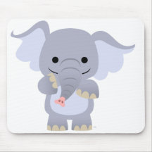 Éléphant heureux Mousepad de bande dessinée Tapis De Souris