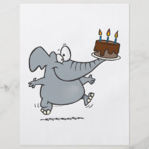 éléphant mignon avec le gâteau d'anniversaire de c prospectus