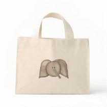 Éléphant mignon de bande dessinée d'aquarelle sacs