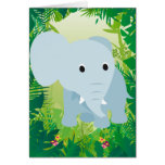 Éléphant mignon de bébé carte de vœux