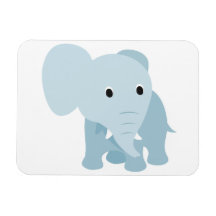 Éléphant mignon de bébé magnets en rectangle