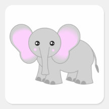 Éléphant mignon de bébé sticker carré