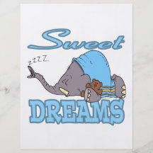 éléphant mignon de sommeil de rêves doux tract