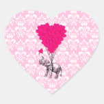 Éléphant mignon drôle et damassé rose adhésifs