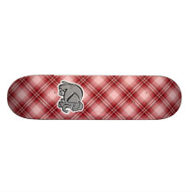 Éléphant mignon ; Plaid rouge Skateboards Personnalisés