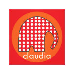 Éléphant personnalisé de bébé [rouge+orange] toiles tendues