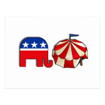 Éléphant républicain de cirque carte postale