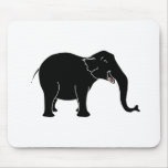 Éléphant riant noir tapis de souris