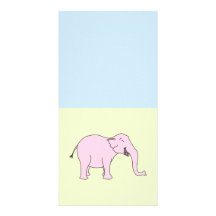Éléphant riant rose carte avec photo