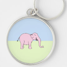 Éléphant riant rose porte-clé
