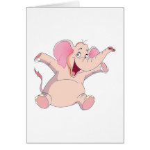 éléphant rose éléphant rose vif cartes