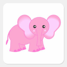 Éléphant rose mignon de bébé autocollants