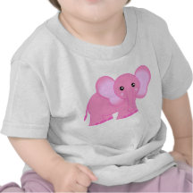 Éléphant rose mignon de bébé t-shirt