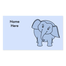 Éléphant somnolent bleu. Bande dessinée Carte De Visite