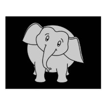 Éléphant somnolent gris. Bande dessinée Cartes Postales