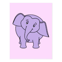 Éléphant somnolent pourpre. Bande dessinée Carte Postale