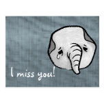 Éléphant triste cartes postales