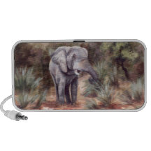 Éléphant venant par le haut-parleur de griffonnage