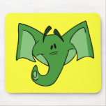 Éléphant vert Mousepad Tapis De Souris