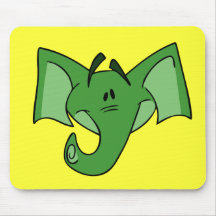 Éléphant vert Mousepad Tapis De Souris