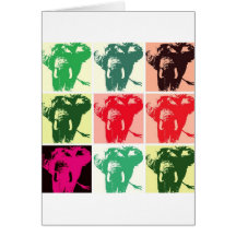 Éléphants d'art de bruit cartes de vœux