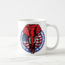Éléphants républicains rouges mug