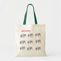éléphants sacs en toile