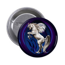 Élevage du bouton d'ovale de cheval blanc badge