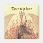 Elf contre le dragon magnets pour réfrigérateur