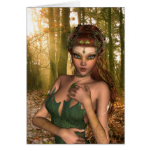 Elf dans la carte de voeux en bois