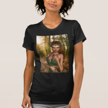 Elf dans le T-shirt de dames en bois