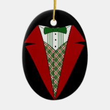 Elf de smoking de Noël, rouge et vert Décoration De Noël